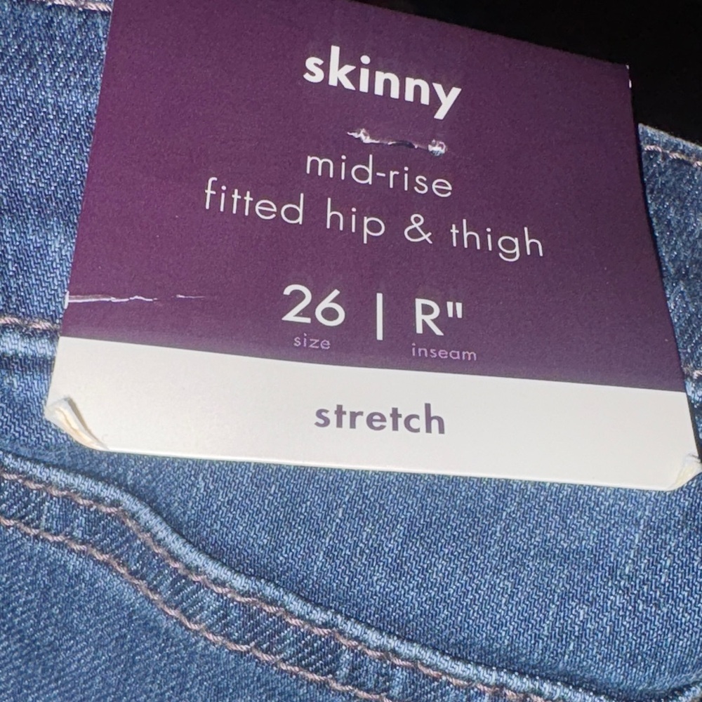 Ava & Viv Dark wash Blue High Rise skinny jeans new - Picture 6 of 7